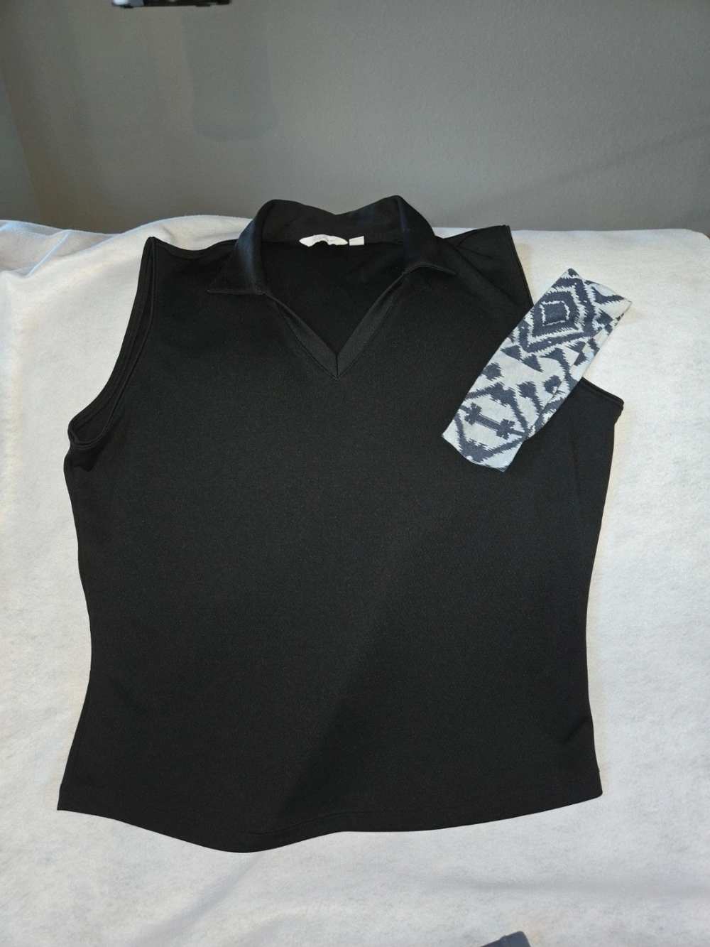 Lady Hagen Black Sleeveless Polo Tank Top